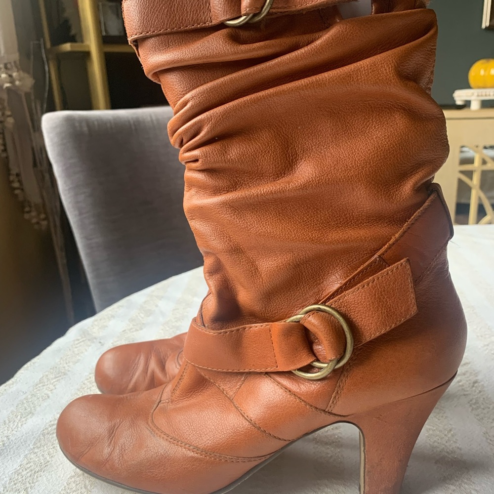 Steve Madden Brown leather mid calf boot